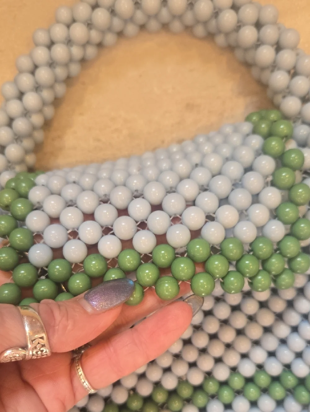 Kate Spade New York X Target Colorblock Beaded Blue/Green Versatile Bag - Picture 3 of 10